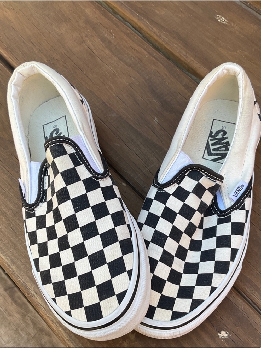 Vans Slip-On Checkerboard Black and White Women’s Sneakers - Picture 3 of 3